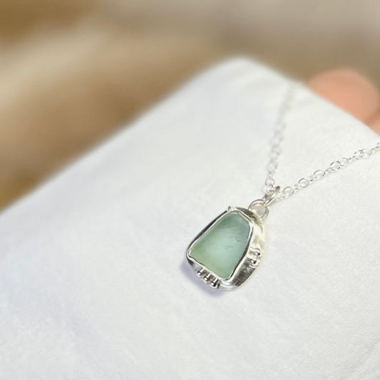 Blue Cornish Seaglass Necklace