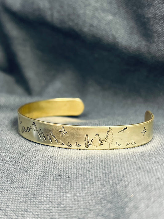 Wanderlust Brass Cuff Bracelet